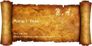 Mangl Ada névjegykártya
